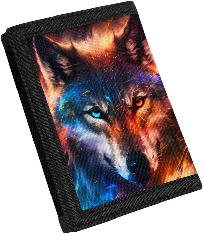 GLUDEAR Kids Boys Girls Wallet Trifold Youth Wallet Coin Pocket Card Holders Outdoor Novelty Wallet Money Organizer,Cool Wolf - Image 2